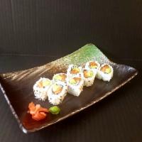 Salmon Avocado Roll · Salmon and Avocado in a roll