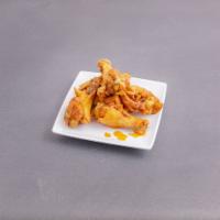 Buffalo Wings · Cooked wing of a chicken coated in your choice of mild, hot, BBQ, hot BBQ or garlic Parmesan...