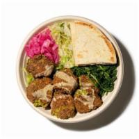 Salad Falafel · Authentic, Plant Based Falafel made w/ chickpeas, parsley, onions, cilantro, serrano peppers...