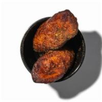 Fried Plantains · Sweet deep fried plantains seasoned with Juicy! Spices to marry middle eastern & latin flavors