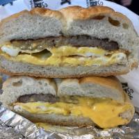 2. Two Eggs with Cheese on Roll · Sandwich served on a soft bread roll.