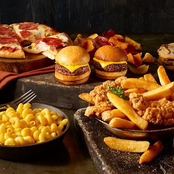Kids' Meal · Your Choice of Crispy Chicken Bites or Mini-Cheeseburgers with French Fries, or Cheese or Pepperoni Pizza. Includes Choice of Beverage and Cookie. 