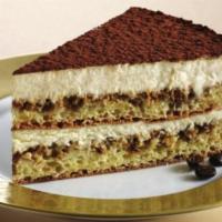 Tiramisu · sponge cake soaked in espresso, top with mascarpone cream and dusted with cocoa powder