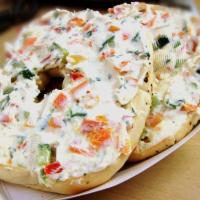 Bagel with Vegetable Cream Cheese · 