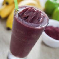 Power Up Smoothie · Strawberries, Acai, Banana & Strawberry Protein Blended w/ Soy or Almond Milk.