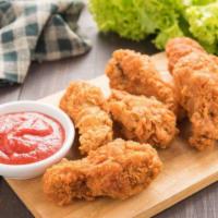 Chicken Wings · Cooked wing of a chicken coated in sauce or seasoning.