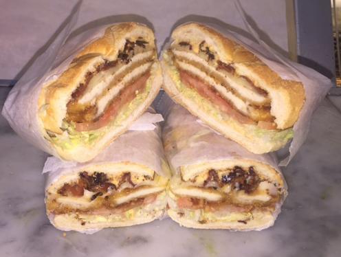 Chicken Club · Chicken Cutlet, Bacon, Muenster Cheese, Lettuce, Tomatoes & Russian Dressing.