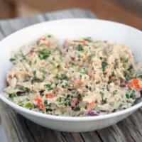 Mexican Tuna Salad · Cold salad with shredded tuna.