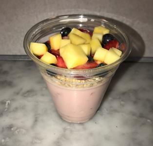 Granola Fruit Yogurt Parfait · Delicious Crunchy Granola. Served with Berries and Pineapple.