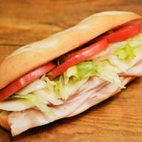 Turkey Sub · Smoked turkey breast, provolone cheese, mayonnaise, lettuce, tomatoes, red onions, olive oil...