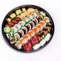 Kapahulu Plate · 46 pieces. BLT maki 8 pieces, Califonia maki 8 pieces, shrimp tempura maki 8 pieces, nigiri,...