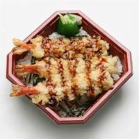 Ebi Tempura Bowl · Shrimp tempura 3 pieces with teriyaki sauce and nori.