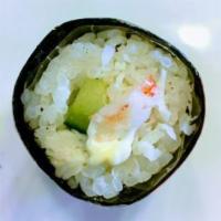 Ebi Hand Roll · Shrimp, cucumber, mayo, wasabi.