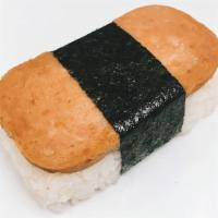 Spam Sushi · Spam and rice wrapped with seaweed. Extra mayo & spicy sauce for an additional charge.