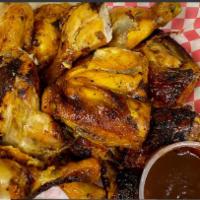 BBQ Chicken 8 Piece Family Meal · Comes with 3 sides, corn tortillas, bbq sauce & salsa.