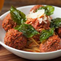 Slater's Spaghetti & 50/50 Meatballs Monday Special · House-made 50/50 bacon beef meatballs, shaved Parmesan and basil on a mountain of spaghetti,...