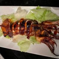 Yaki Ika · Grilled whole squid.