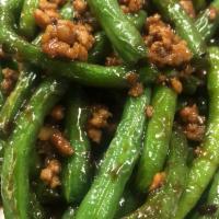 Spicy String Beans with Ground Pork · Hot and spicy.