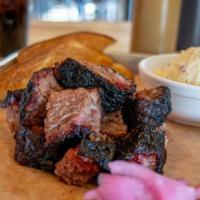 Competition Burnt Ends · half-pound of kansas city-style smoked burnt ends, served with pickles, texas toast, choice ...