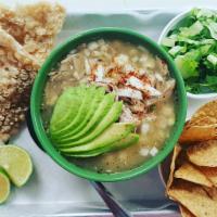 Pozole estilo Guerrero ****ONLY THURSDAY**** · A stew of Pork or chicken served with all the fixings, it varies weekly between : White, Red...