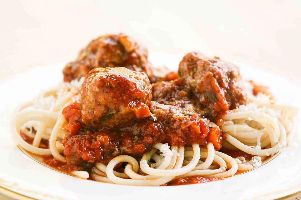 Pasta and Meatballs · Comes with side of ziti and salad.