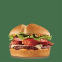 FlameThrower® GrillBurger™ · Two 1/4 lb. 100% beef burger topped with DQ® fiery flamethrower® sauce, melted pepper jack c...