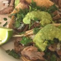 3 Mini Tacos · Choice of carne asada, pollo asado, adobada, or carnitas.
