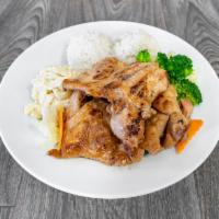 Hawaiian BBQ Chicken · Combo plate served with steamed rice, macaroni salad & steamed vegetables.