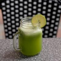 16 oz. Green Team Juice · Cucumber, lime, ginger, and green apple.