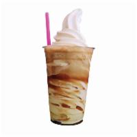 Root Beer Float · Vanilla Froyo served in a 16 oz. cup with a 20 oz. bottle of Mug Root Beer! Yum