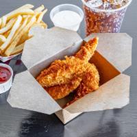 Tender Combo B · 5 piece, 1 flavor, fries, drink and up to 2 dipping sauces. 