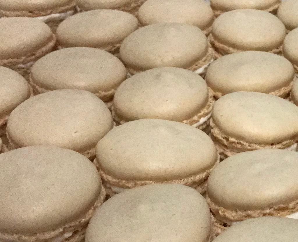 Vanilla Bean Macaron · Classic vanilla flavored shell with vanilla buttercream filling (shell can be any color, but we use purple normally).