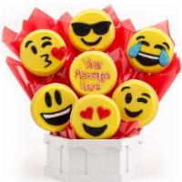 A446. Sweet Emojis Bouquet · Express your feelings to someone special with our new hand-decorated Sweet Emojis cookie gif...