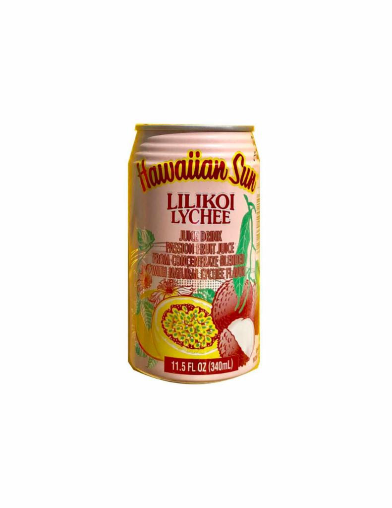 Lilikoi Lychee - 6 pack · Passion fruit juice and lychee flavor.
Made in Hawaii