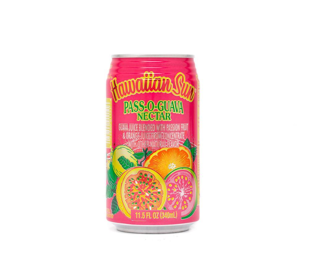 Pass-O-Guava - 6 pack · Guava juice, passion fruit juice and orange juice.
Guava juice made from Big Island guava fruit.
Made in Hawaii