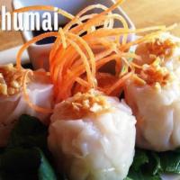 Shrimp Shumai. · Steamed shrimp dumpling served with homemade ponzu sauce.