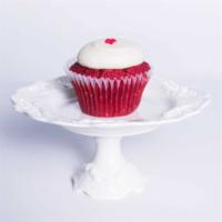 Red Velvet Cupcake · Our classic red velvet cake with cream cheese frosting studded with lightly toasted pecans.