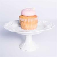 Classic Cami Cupcake · Our signature yellow cake with classic pink buttercream frosting.