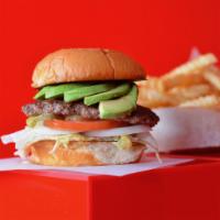 Super Smash Avocado Burger Combo · Juicy grilled beef burger smashed to perfection on a toasted potato bun with fresh avocado, ...