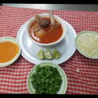 Birria Bowl · goat meat (chino) comes with a side of salsa of choice red or green and a bag of cilantro, o...