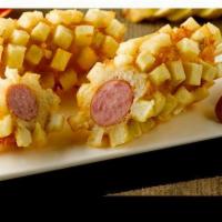 Gamsung Potato Original · Gamsung potato crust with all beef hot dog. Your order comes with 1 FREE sauce of your choic...