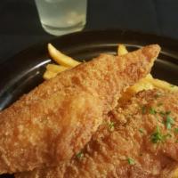 Fried Flounder & Shrimp  · Fried Flounder, Fried Shrimp,  fries, Corn cajun tarter, sweet roll