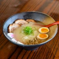 Tonkotsu Ramen · This ramen most shows off the unique nuances of our tonkotsu soup, it is made of pork bones ...