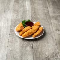 Chicken Fingers · Served with choice of honey mustard or BBQ sauce.