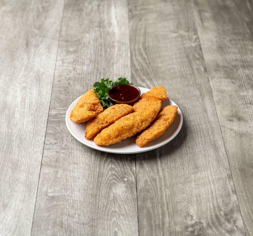 Chicken Fingers · Served with choice of honey mustard or BBQ sauce.