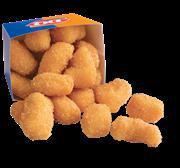 Cheese Curds · Poppable pieces of cheese, battered, and fried until warm, melty and crisp.