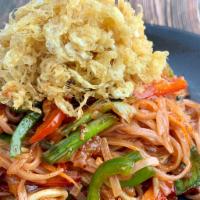 Padthai Salad · Chilled padthai noodles mixed with bell peppers, carrots, onions and cilantro in special dre...
