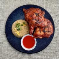 BBQ Chicken Dinner · Marinated chicken with homemade BBQ sauce grilled to perfection. Served with egg fried rice.