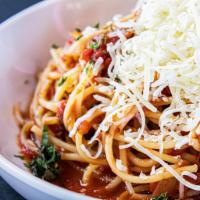 Kids Spaghetti Marinara · House marinara, parmesan cheese
