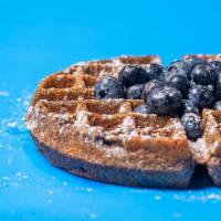 Kind of Blue Waffle · Buckwheat with blueberries. Gluten free.